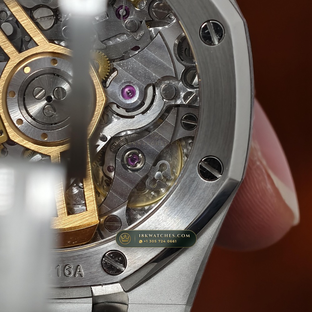 Audemars Piguet Royal Oak Selfwinding Chronograph 41mm Custom Tapestry Dial Deep Crystal Optics Ref. 26240ST.OO.1320ST.08 — Studio Gallery Plate VII in 904L Stainless Steel Custom Architecture (180.6g Verified Mass, Audemars Piguet Cal. 4401 Flyback Chronograph)