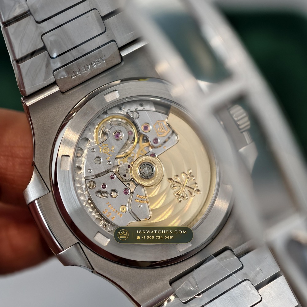 Patek Philippe Nautilus Self-Winding Custom SW Dial 22K Gold Rotor Ref. 5711/1A-001 — Studio Gallery Plate VII in 904L Stainless Steel Custom Architecture (115.1g Verified Mass, Patek Philippe Cal. 26-330 S C / Cal. 324 S C - 21K Gold Rotor)