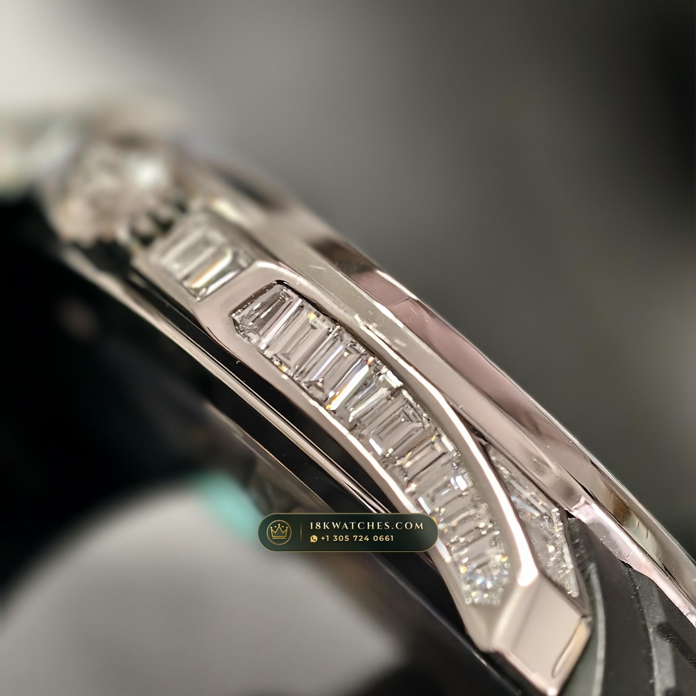 Patek Philippe Aquanaut Haute Joaillerie Baguette Diamond Bezel 18K White Gold Ref. 5167/300G-010 — Studio Gallery Plate V in 18K White Gold Au750 (108.4g Verified Mass, Patek Philippe Cal. 324 S C - 21K Gold Rotor)