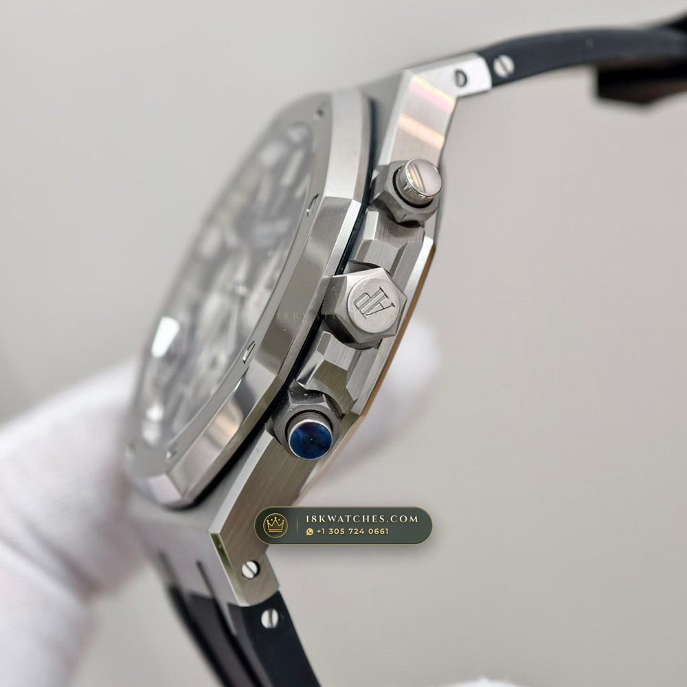Audemars Piguet Royal Oak Selfwinding Chronograph 41mm Hand-Chamfered Bevel Spec Ref. 26331ST — Studio Gallery Plate V in 904L Stainless Steel Custom Architecture (180.7g Verified Mass, Audemars Piguet Cal. 2385 Column-Wheel Chronograph)