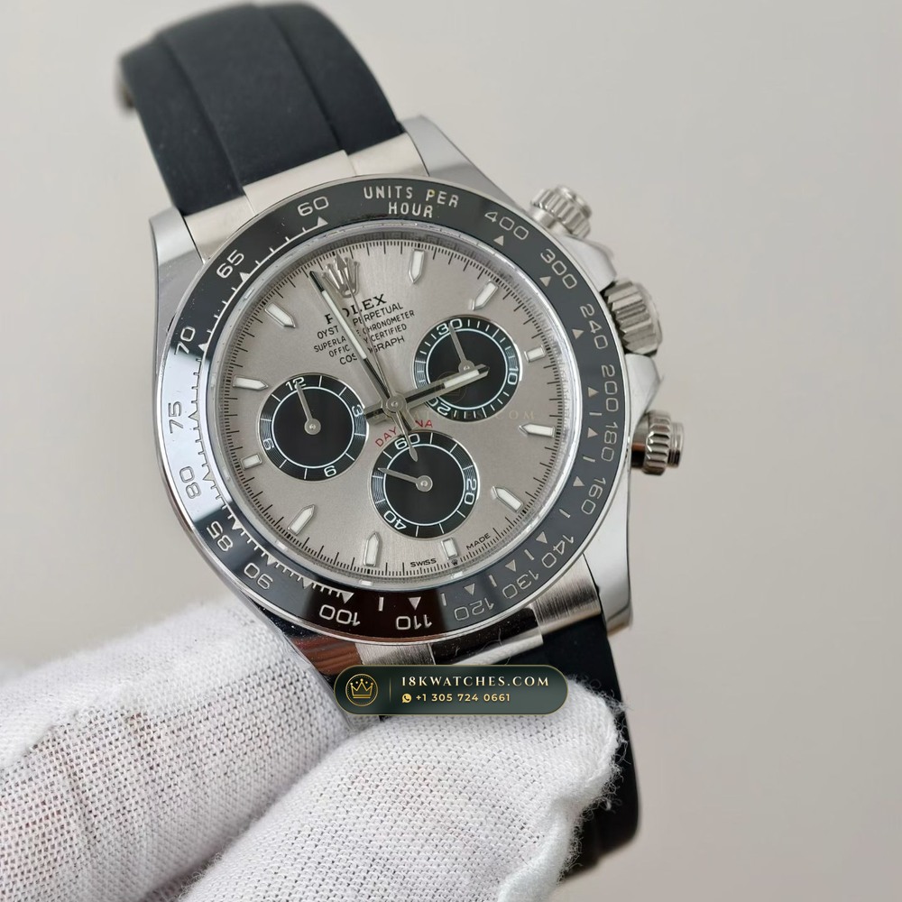 Rolex Cosmograph Daytona 18K White Gold Ref. 126519LN — Studio Gallery Plate II in 18K White Gold Au750 (160.8g Verified Mass, Rolex Manufacture Cal. 4131 - 72h Power Reserve)