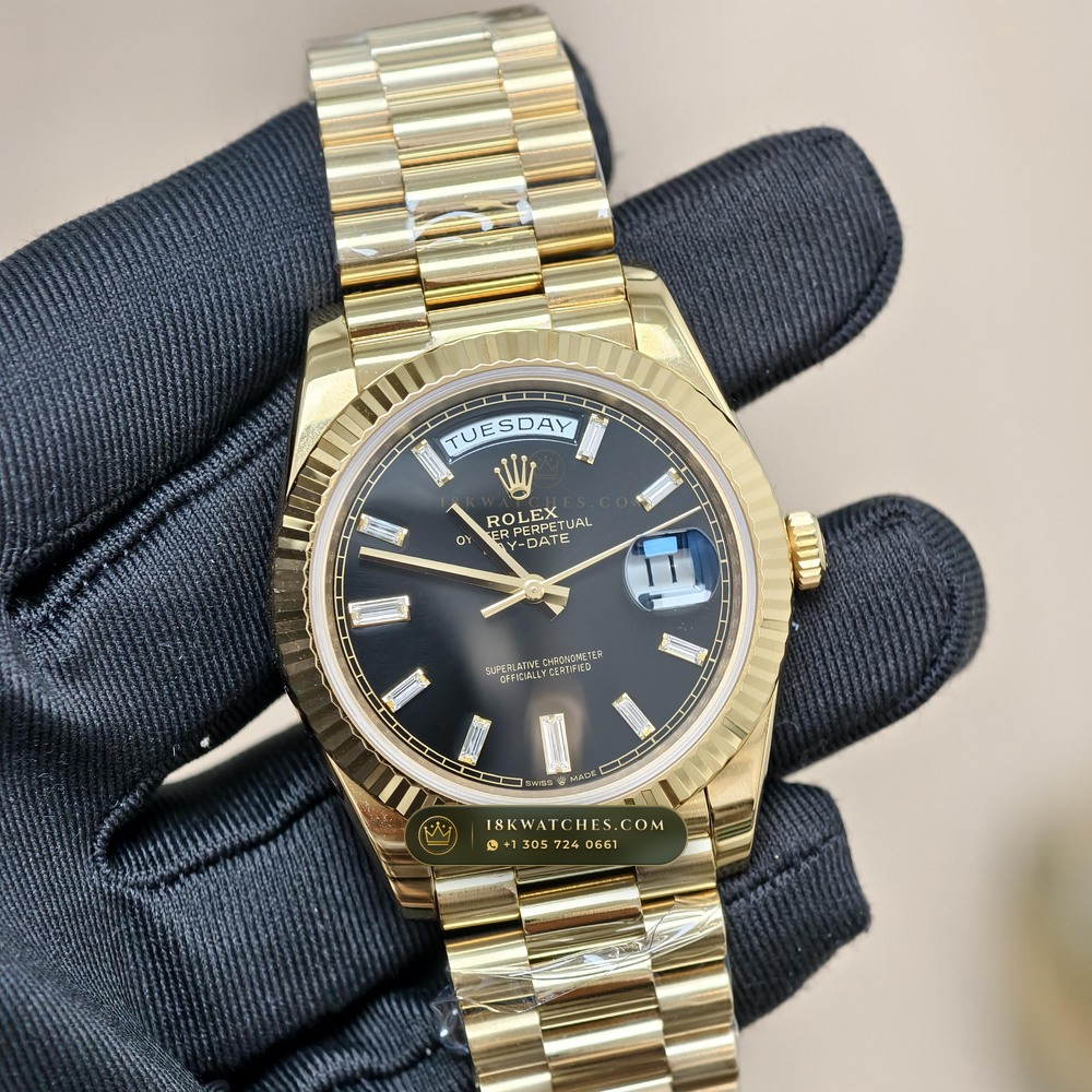 Rolex Day-Date 40 18K Yellow Gold Deep Crystal Optics Ref. 228238