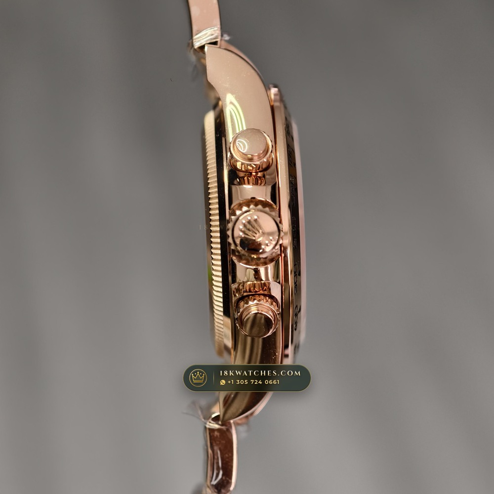 Rolex Cosmograph Daytona 18K Everose Gold Hand-Chamfered Bevel Spec Ref. 126505 — Studio Gallery Plate VII in 18K Rose Gold Au750 (216.6g Verified Mass, Rolex Manufacture Cal. 4131 - 72h Power Reserve)