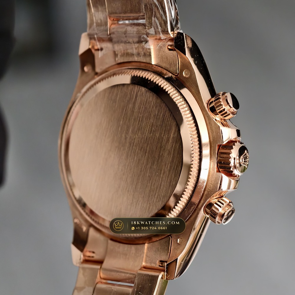 Rolex Cosmograph Daytona 18K Everose Gold Sapphire Caseback Spec Ref. 126505 — Studio Gallery Plate V in 18K Rose Gold Au750 (216.1g Verified Mass, Rolex Manufacture Cal. 4131 - 72h Power Reserve)