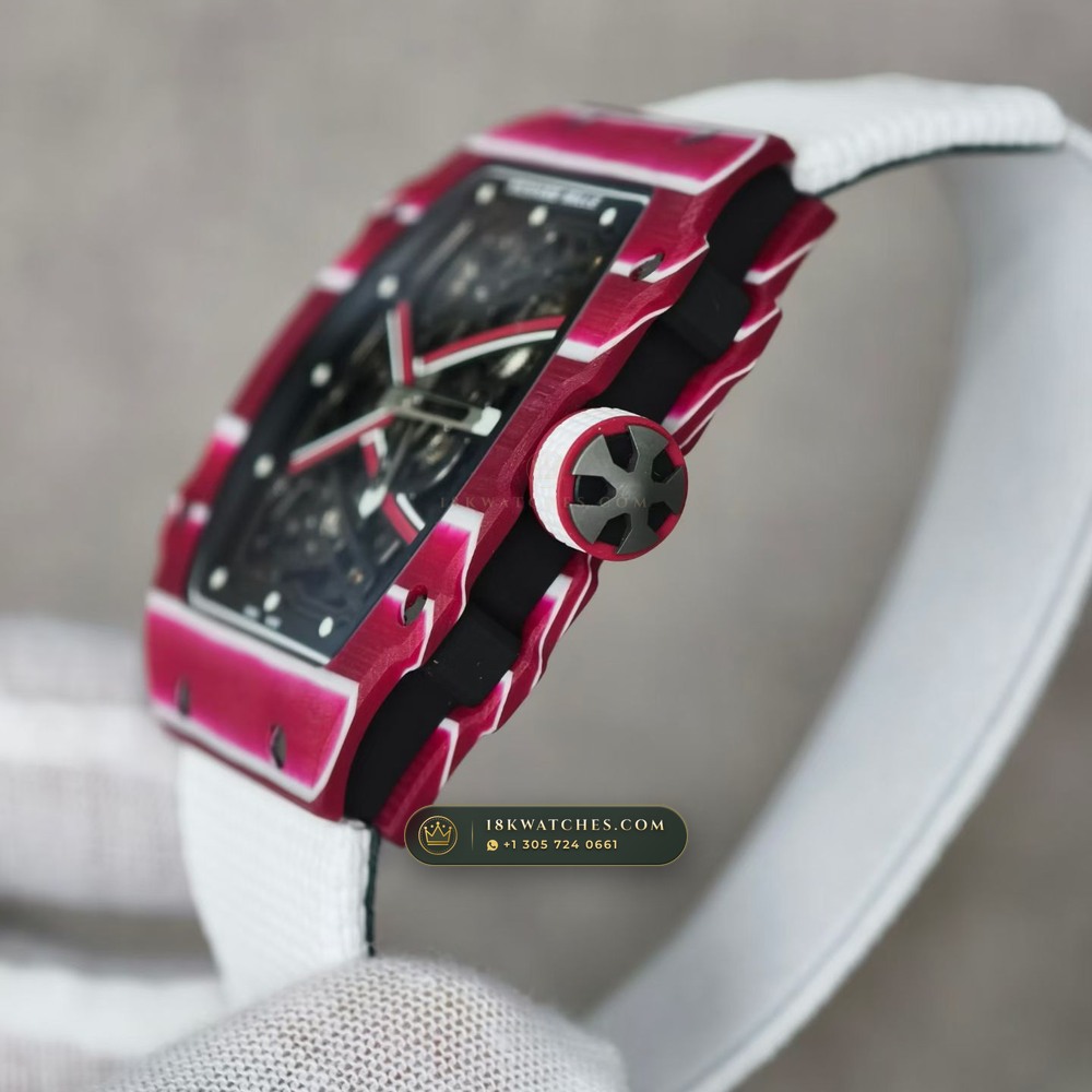 Richard Mille RM 67-02 Automatic Extra-Flat Mutaz Barshim Crimson Quartz TPT Geneva Atelier Spec — Studio Gallery Plate V in Carbon TPT & Grade 5 Titanium (33.2g Verified Mass, Richard Mille Cal. CRMA7 Skeletonized Titanium)