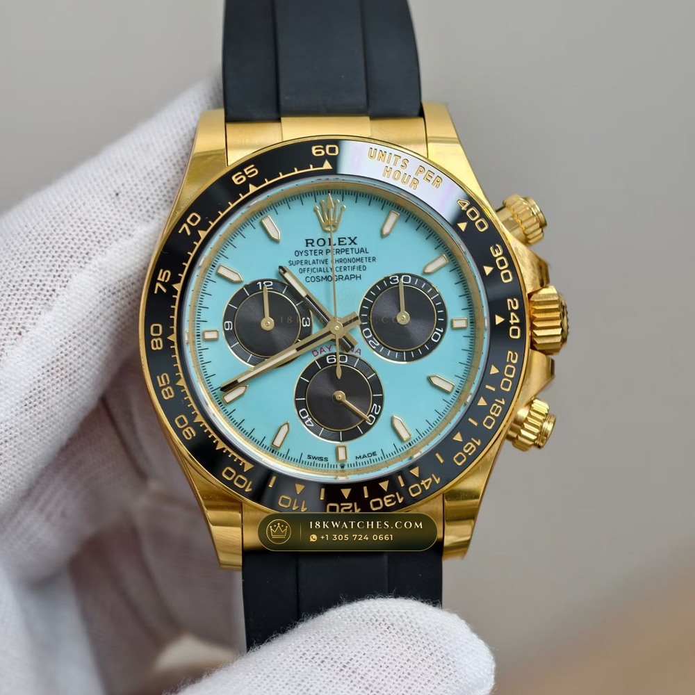 Rolex Cosmograph Daytona Tiffany Blue Dial 18K Yellow Gold Ref. 126518LN