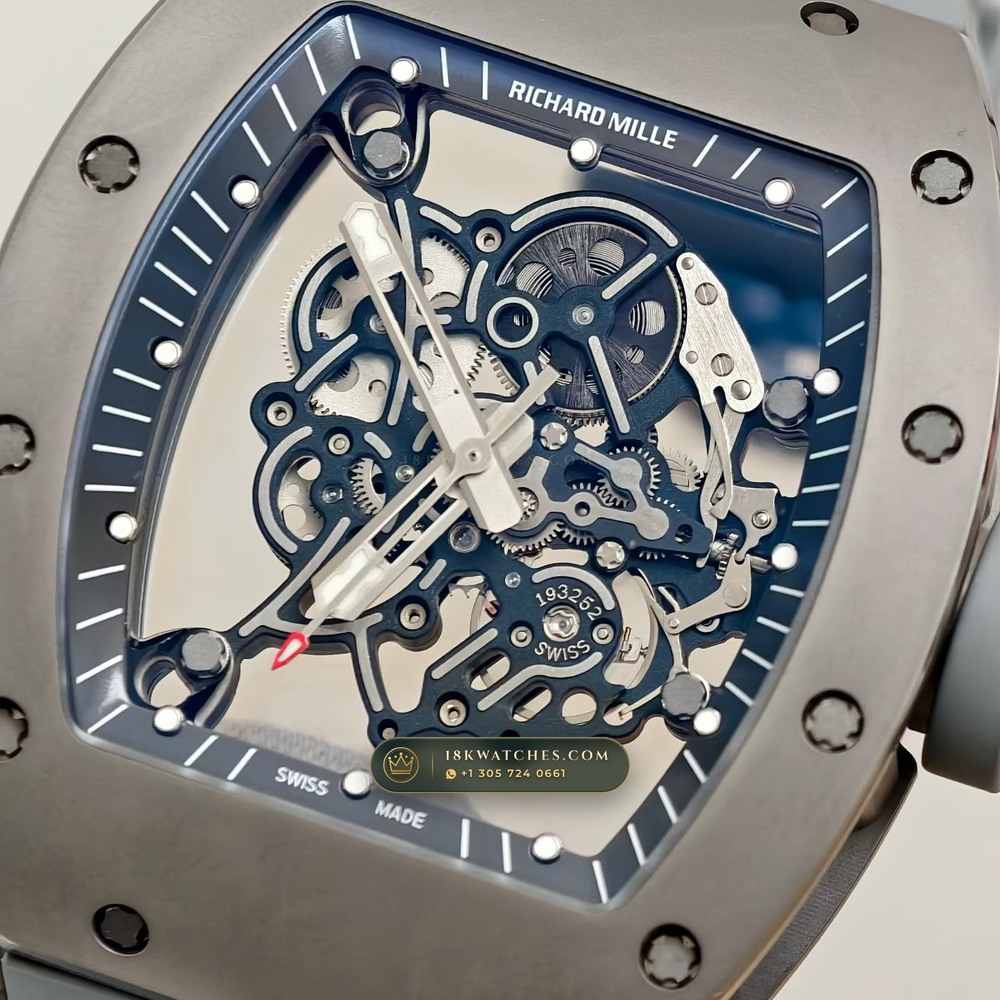 Richard Mille RM 055 Bubba Watson Manual Winding Geneva Atelier Spec — Studio Gallery Plate IV in ATZ White Ceramic & Grade 5 Titanium (66.3g Verified Mass, Richard Mille Cal. RMUL2 Grade 5 Titanium Skeleton)