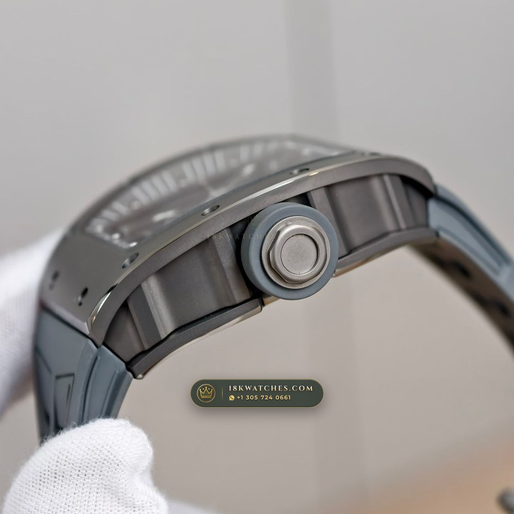 Richard Mille RM 055 Bubba Watson Manual Winding Geneva Atelier Spec — Studio Gallery Plate VI in ATZ White Ceramic & Grade 5 Titanium (66.3g Verified Mass, Richard Mille Cal. RMUL2 Grade 5 Titanium Skeleton)