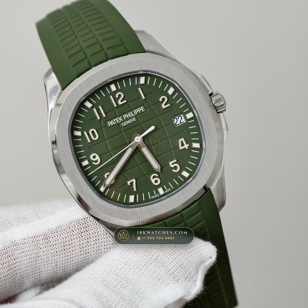 Patek Philippe Aquanaut Jumbo 42.2mm 18K White Gold Ref. 5168G-010 — Studio Gallery Plate II in 18K White Gold Au750 (120.2g Verified Mass, Patek Philippe Cal. 324 S C - 21K Gold Rotor)