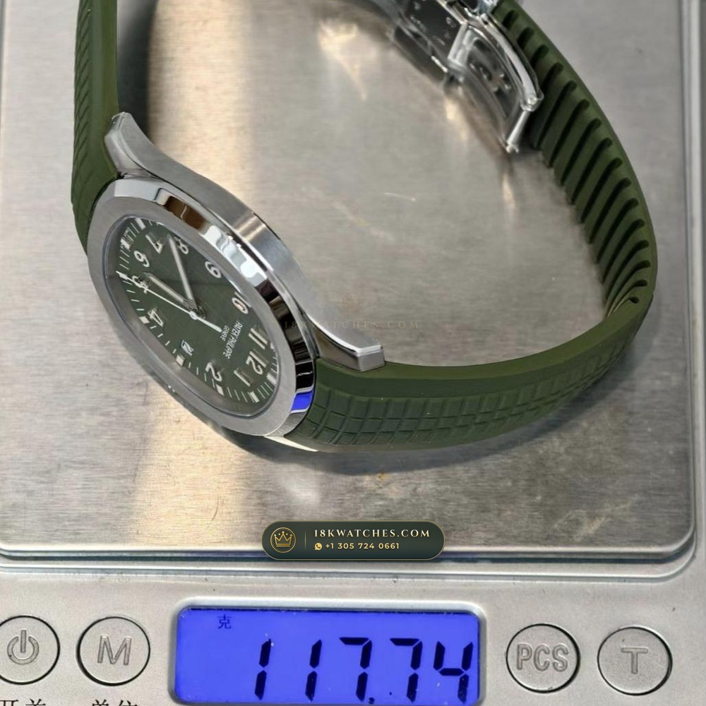 Patek Philippe Aquanaut Jumbo 42.2mm 18K White Gold Ref. 5168G-010 — Studio Gallery Plate IX in 18K White Gold Au750 (120.2g Verified Mass, Patek Philippe Cal. 324 S C - 21K Gold Rotor)