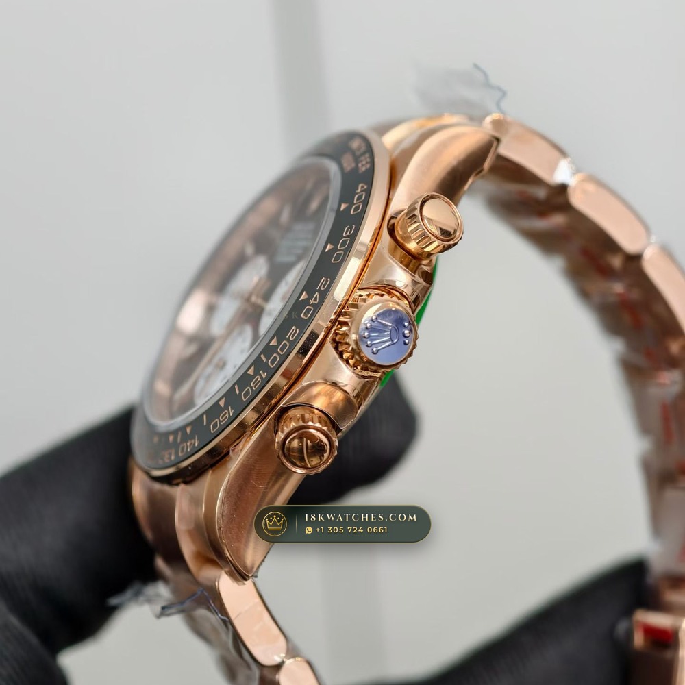 Rolex Cosmograph Daytona Le Mans 100th Anniversary 18K Everose Gold Chronometer Regulated Spec Ref. 126525LN — Studio Gallery Plate IV in 18K Rose Gold Au750 (216.9g Verified Mass, Rolex Manufacture Cal. 4132 - 24h Le Mans)