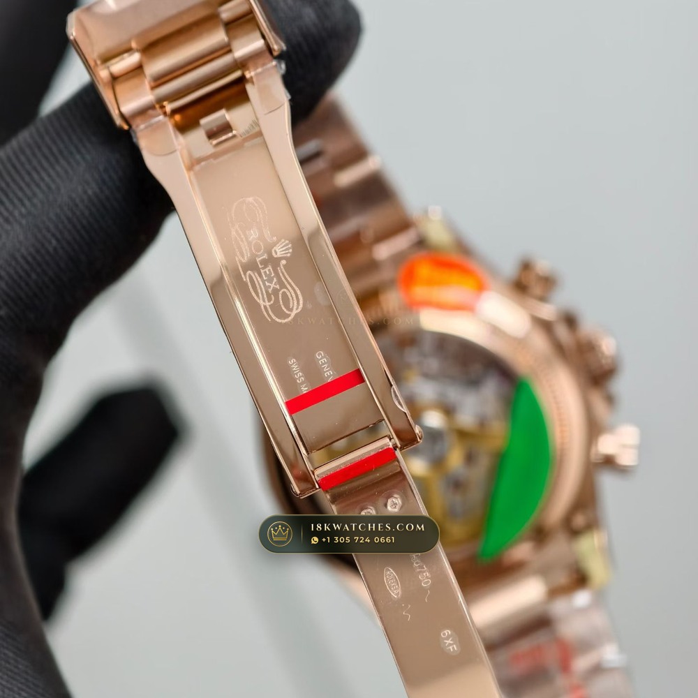 Rolex Cosmograph Daytona Le Mans 100th Anniversary 18K Everose Gold Chronometer Regulated Spec Ref. 126525LN — Studio Gallery Plate V in 18K Rose Gold Au750 (216.9g Verified Mass, Rolex Manufacture Cal. 4132 - 24h Le Mans)