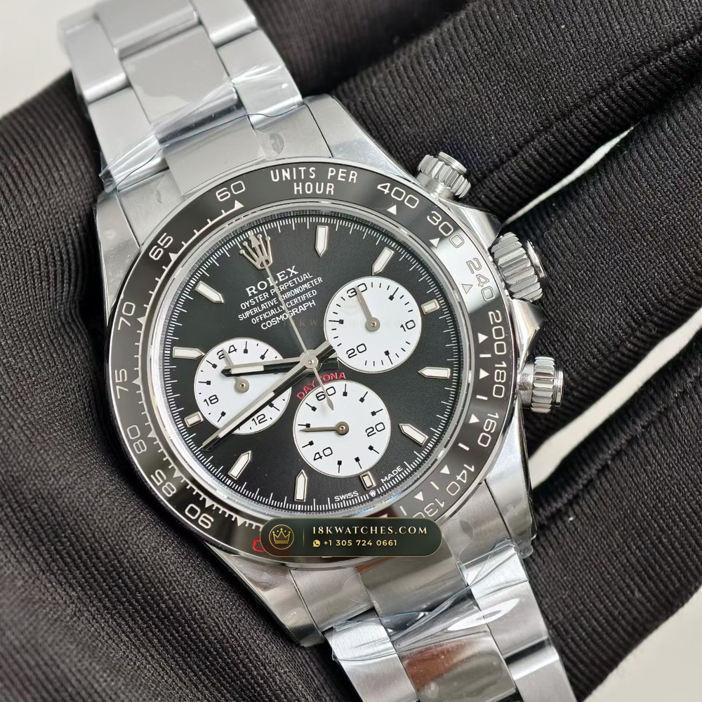 Rolex Cosmograph Daytona Le Mans 100th Anniversary 18K White Gold Geneva Atelier Spec Ref. 126529LN — Studio Gallery Plate II in 18K White Gold Au750 (216.8g Verified Mass, Rolex Manufacture Cal. 4132 - 24h Le Mans)
