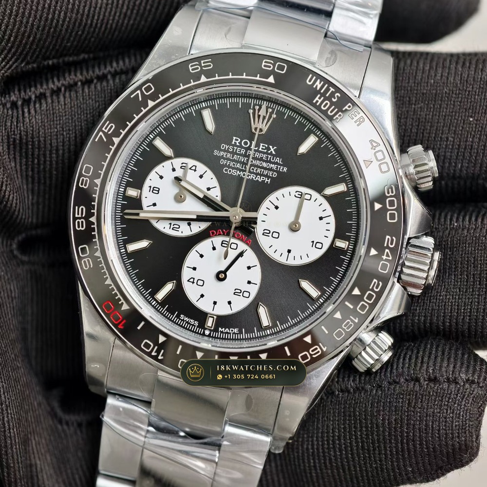 Rolex Cosmograph Daytona Le Mans 100th Anniversary 18K White Gold Geneva Atelier Spec Ref. 126529LN — Studio Gallery Plate III in 18K White Gold Au750 (216.8g Verified Mass, Rolex Manufacture Cal. 4132 - 24h Le Mans)