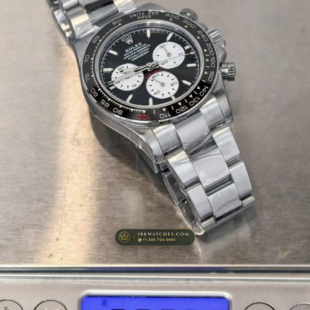 Rolex Cosmograph Daytona Le Mans 100th Anniversary 18K White Gold Geneva Atelier Spec Ref. 126529LN — Studio Gallery Plate VIII in 18K White Gold Au750 (216.8g Verified Mass, Rolex Manufacture Cal. 4132 - 24h Le Mans)