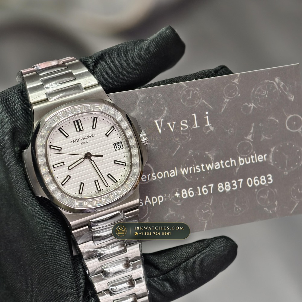 Patek Philippe Nautilus Self-Winding Diamond-Set Bezel Ref. 5711/1A-011 — Studio Gallery Plate X in 904L Stainless Steel Custom Architecture (115.4g Verified Mass, Patek Philippe Cal. 26-330 S C / Cal. 324 S C - 21K Gold Rotor)