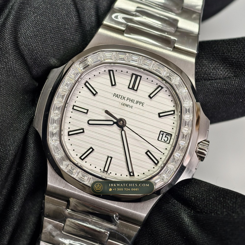 Patek Philippe Nautilus Self-Winding Diamond-Set Bezel Ref. 5711/1A-011 — Studio Gallery Plate II in 904L Stainless Steel Custom Architecture (115.4g Verified Mass, Patek Philippe Cal. 26-330 S C / Cal. 324 S C - 21K Gold Rotor)