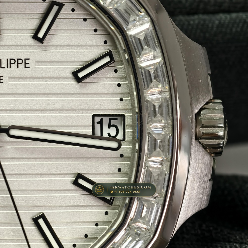 Patek Philippe Nautilus Self-Winding Diamond-Set Bezel Ref. 5711/1A-011 — Studio Gallery Plate V in 904L Stainless Steel Custom Architecture (115.4g Verified Mass, Patek Philippe Cal. 26-330 S C / Cal. 324 S C - 21K Gold Rotor)