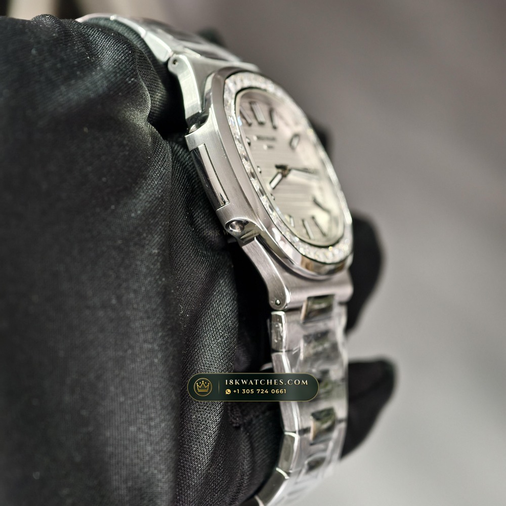 Patek Philippe Nautilus Self-Winding Diamond-Set Bezel Ref. 5711/1A-011 — Studio Gallery Plate VI in 904L Stainless Steel Custom Architecture (115.4g Verified Mass, Patek Philippe Cal. 26-330 S C / Cal. 324 S C - 21K Gold Rotor)