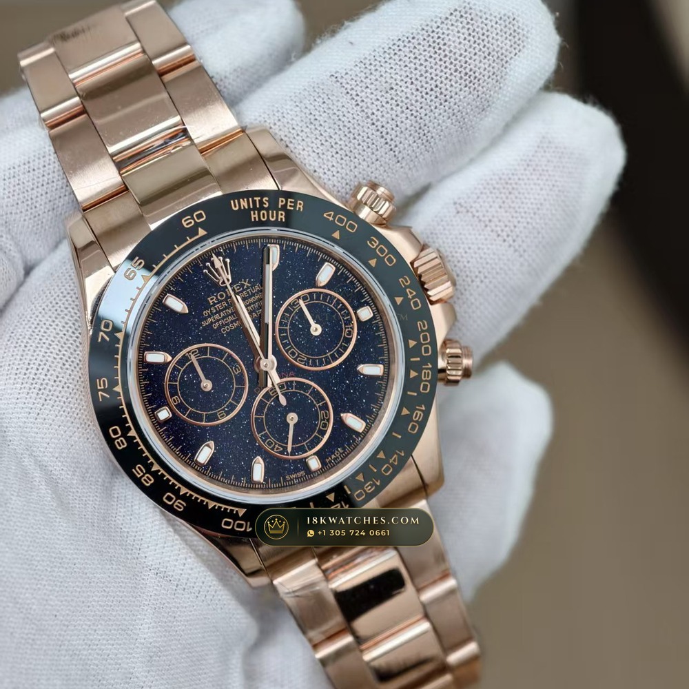 Rolex Cosmograph Daytona Aventurine Starry Dial 18K Everose Gold Ref. 126505 — Studio Gallery Plate II in 18K Rose Gold Au750 (216.2g Verified Mass, Rolex Manufacture Cal. 4131 - 72h Power Reserve)