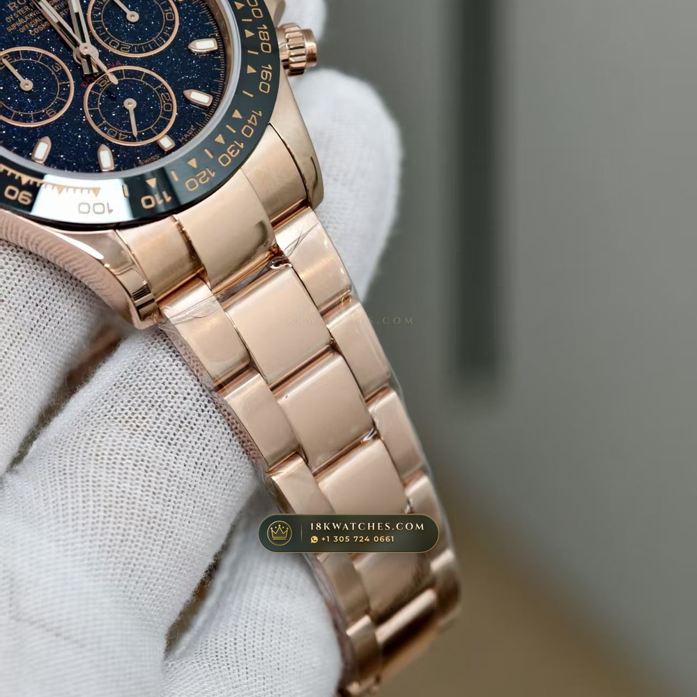 Rolex Cosmograph Daytona Aventurine Starry Dial 18K Everose Gold Ref. 126505 — Studio Gallery Plate III in 18K Rose Gold Au750 (216.2g Verified Mass, Rolex Manufacture Cal. 4131 - 72h Power Reserve)