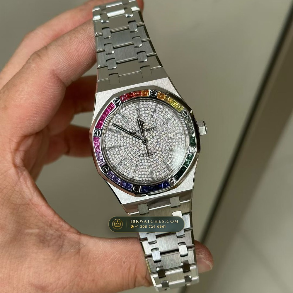 Audemars Piguet Royal Oak Double Balance Wheel Openworked Rainbow 18K White Gold Ref. 15413BC.YY.1220BC.01