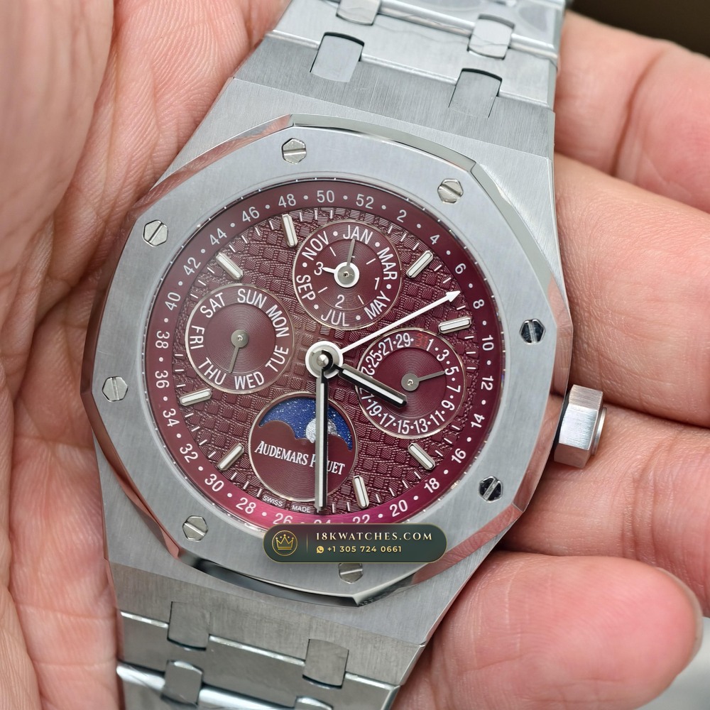 Audemars Piguet Royal Oak Perpetual Calendar 41mm 18K White Gold Ref. 26574BC.OO.1220BC.01 — Studio Gallery Plate II in 18K White Gold Au750 (225.3g Verified Mass, Audemars Piguet Cal. 5134 Ultra-Thin Perpetual)