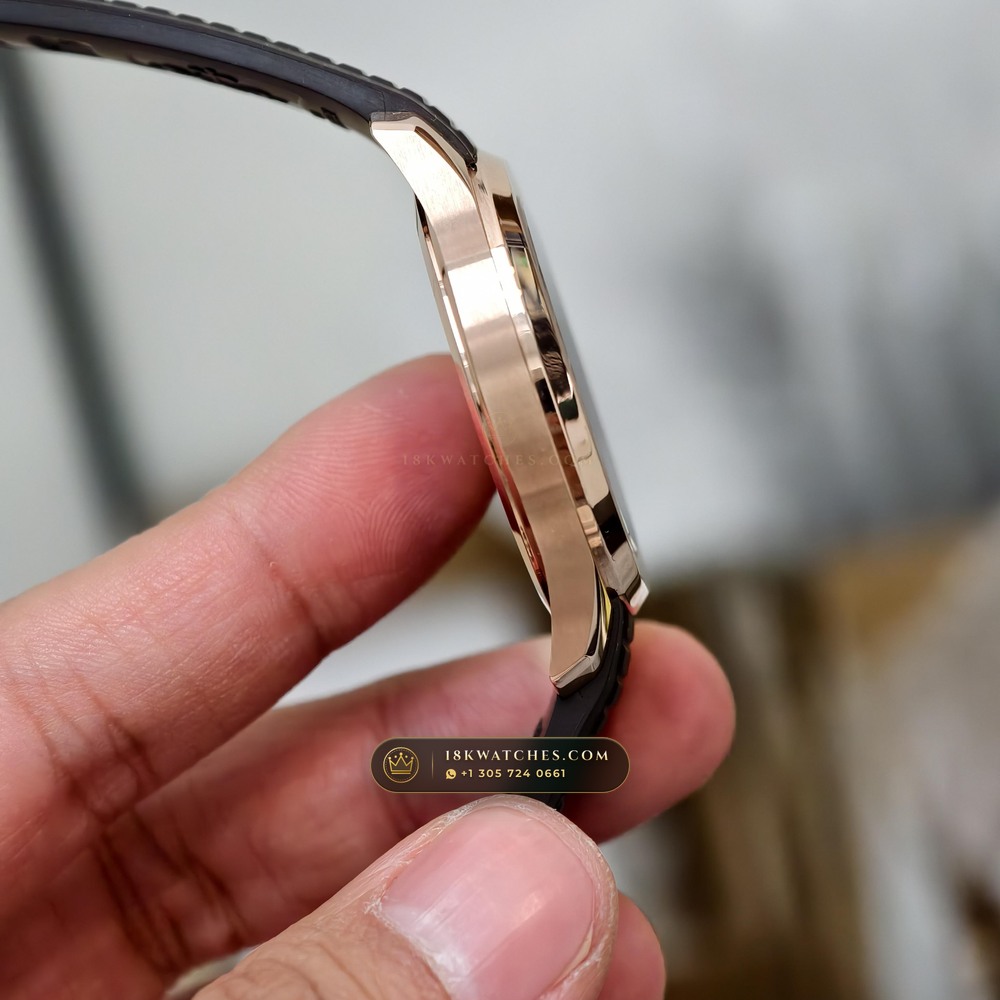 Patek Philippe Aquanaut Extra-Large Self-Winding 18K Rose Gold Chronometer Regulated Spec Ref. 5167R — Studio Gallery Plate VI in 18K Rose Gold Au750 (108.2g Verified Mass, Patek Philippe Cal. 324 S C - 21K Gold Rotor)