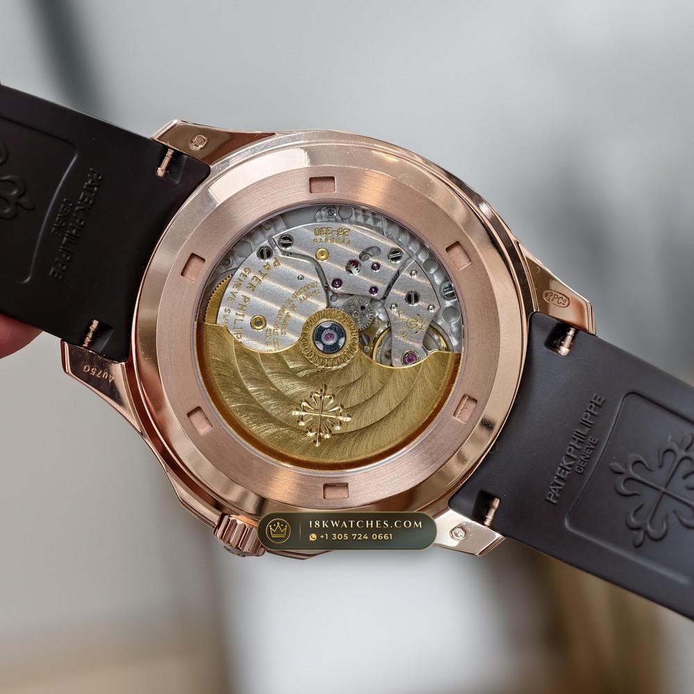 Patek Philippe Aquanaut Extra-Large Self-Winding 18K Rose Gold Chronometer Regulated Spec Ref. 5167R — Studio Gallery Plate VII in 18K Rose Gold Au750 (108.2g Verified Mass, Patek Philippe Cal. 324 S C - 21K Gold Rotor)