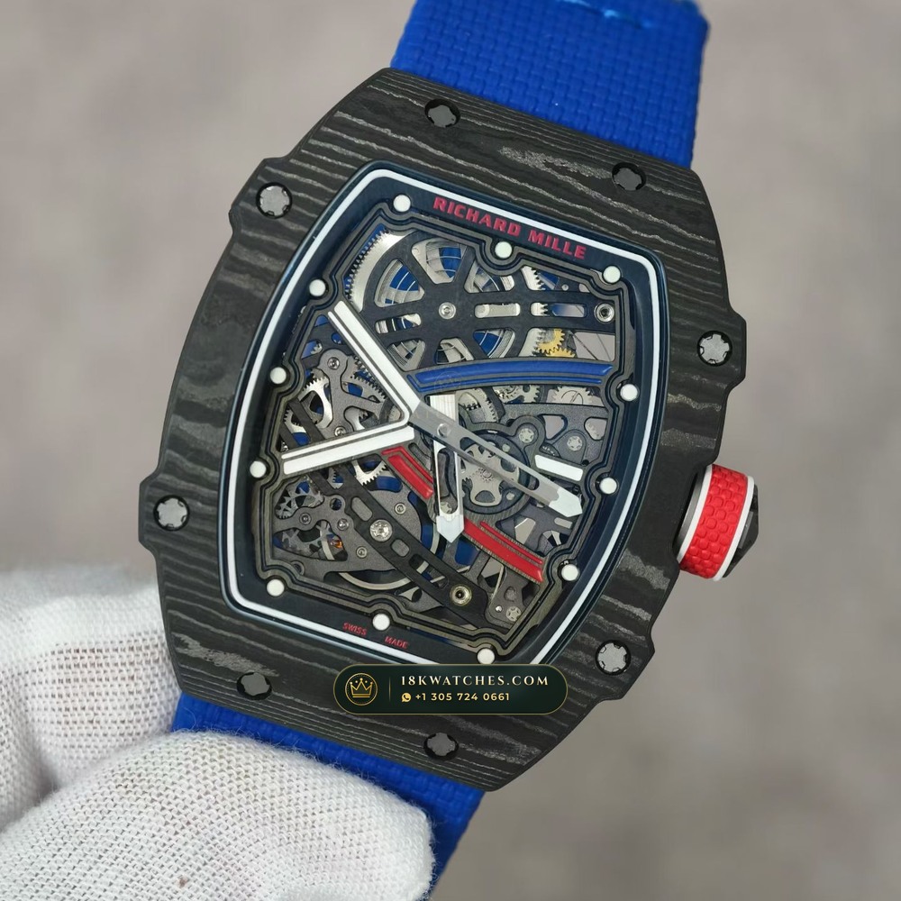 Richard Mille RM 67-02 Automatic Extra-Flat Sebastien Ogier Carbon TPT — Studio Gallery Plate III in Carbon TPT & Grade 5 Titanium (33.5g Verified Mass, Richard Mille Cal. CRMA7 Skeletonized Titanium)