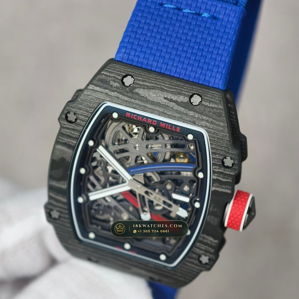 Richard Mille RM 67-02 Automatic Extra-Flat Sebastien Ogier Carbon TPT — Studio Gallery Plate IV in Carbon TPT & Grade 5 Titanium (33.5g Verified Mass, Richard Mille Cal. CRMA7 Skeletonized Titanium)