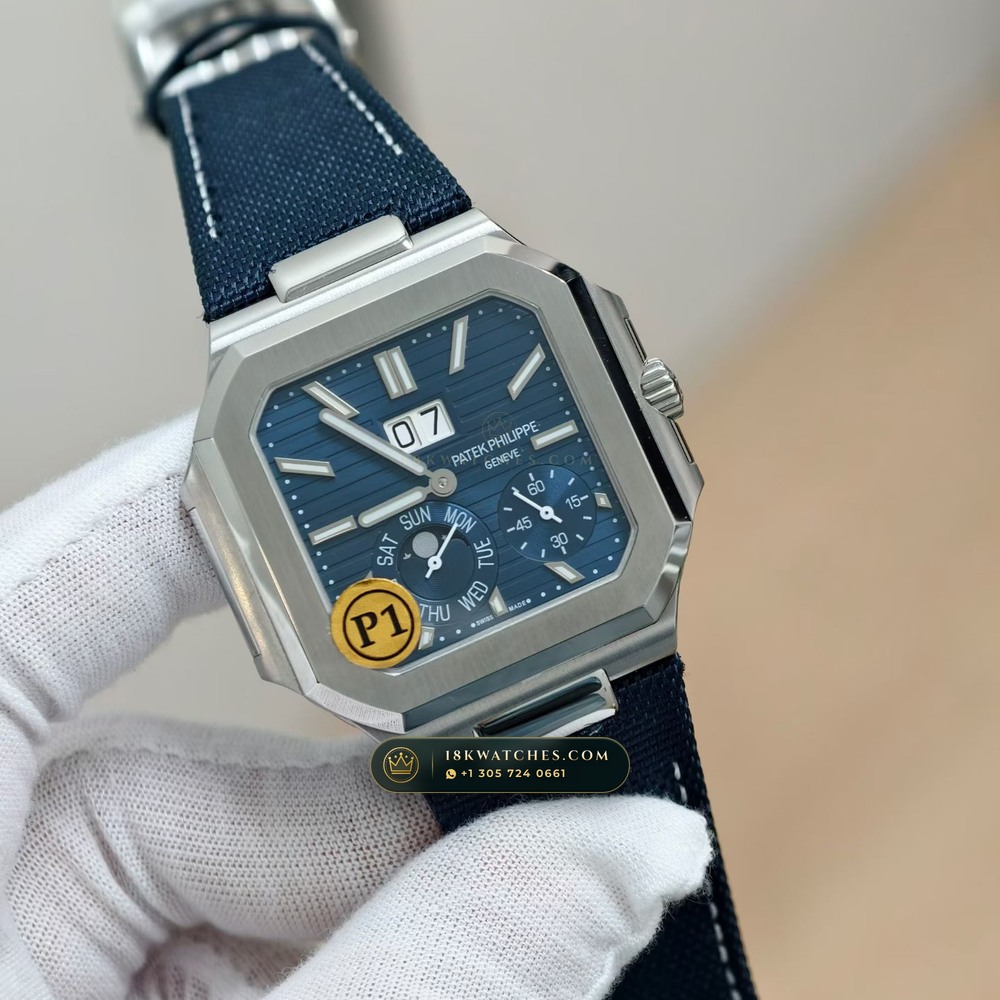 Patek Philippe Cubitus Grand Date & Moon Phases 45mm Custom Steel Ref. 5822P-001 — Studio Gallery Plate II in 904L Stainless Steel Custom Architecture (114.9g Verified Mass, Patek Philippe Cal. 240 PS CI J LU - 22K Gold Micro-Rotor)