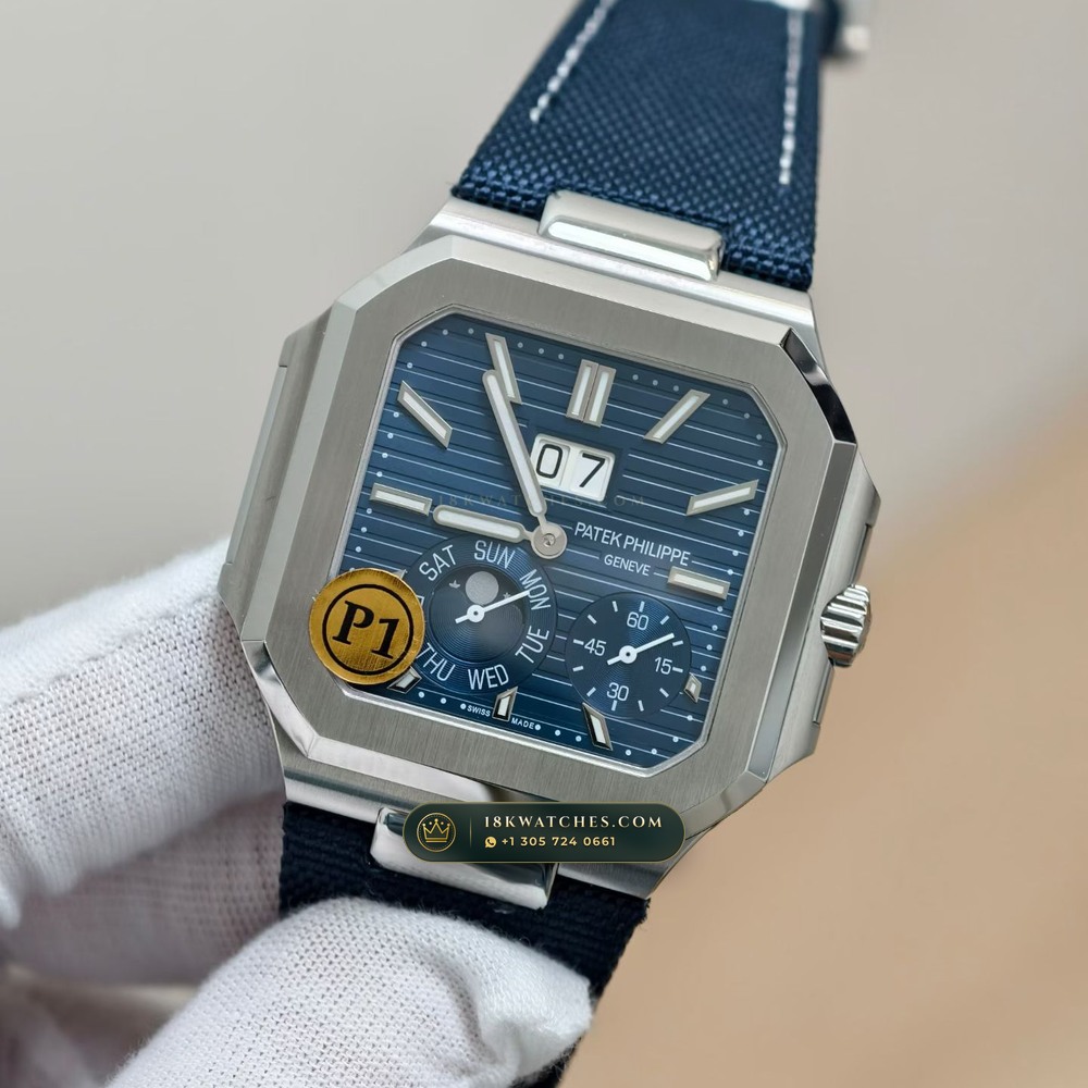 Patek Philippe Cubitus Grand Date & Moon Phases 45mm Custom Steel Ref. 5822P-001 — Studio Gallery Plate III in 904L Stainless Steel Custom Architecture (114.9g Verified Mass, Patek Philippe Cal. 240 PS CI J LU - 22K Gold Micro-Rotor)