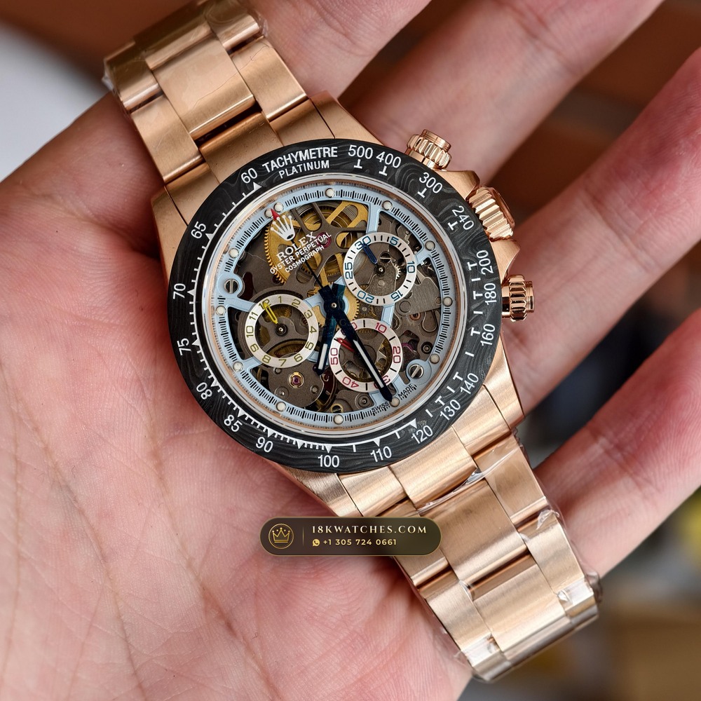 Rolex Cosmograph Daytona Artisans de Geneve Skeleton Edition Ref. 116500LN — Studio Gallery Plate II in Forged Carbon TPT & Titanium (143.5g Verified Mass, Rolex Manufacture Cal. 4130 - 72h Power Reserve)