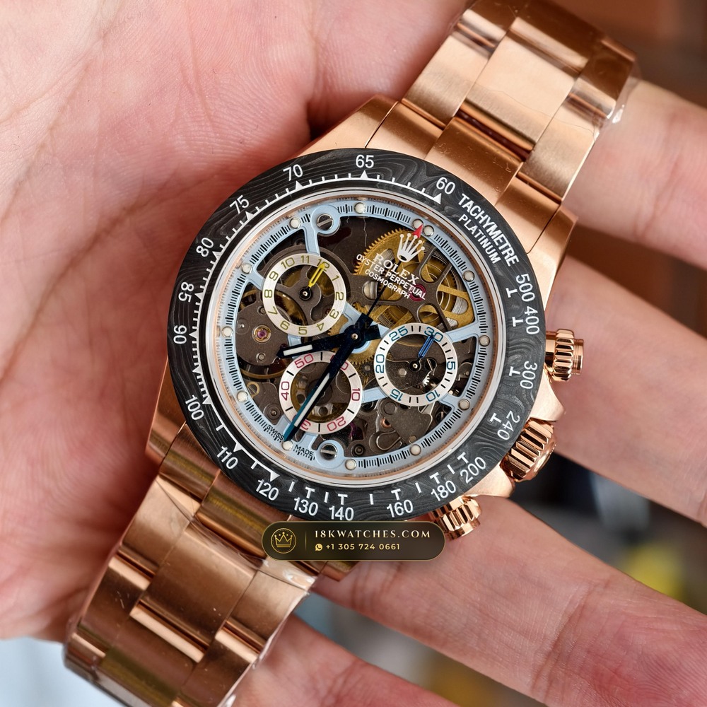 Rolex Cosmograph Daytona Artisans de Geneve Skeleton Edition Ref. 116500LN — Studio Gallery Plate III in Forged Carbon TPT & Titanium (143.5g Verified Mass, Rolex Manufacture Cal. 4130 - 72h Power Reserve)