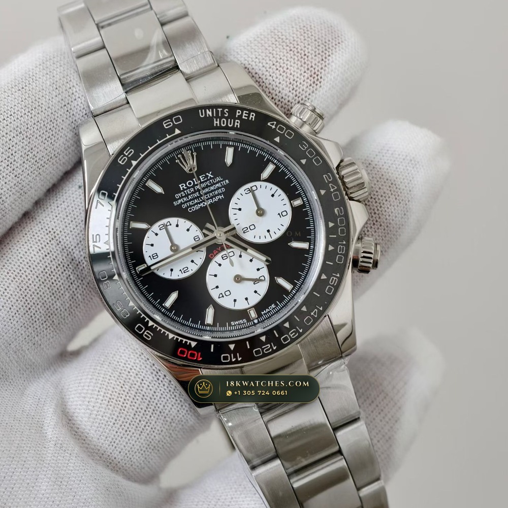 Rolex Cosmograph Daytona Le Mans 100th Anniversary 18K White Gold Free-Sprung Calibre Ref. 126529LN — Studio Gallery Plate II in 18K White Gold Au750 (216.7g Verified Mass, Rolex Manufacture Cal. 4132 - 24h Le Mans)