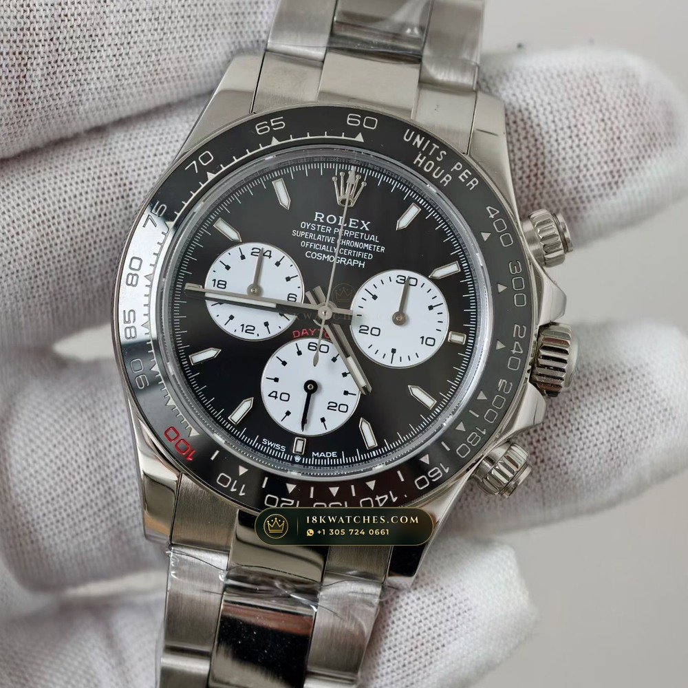 Rolex Cosmograph Daytona Le Mans 100th Anniversary 18K White Gold Free-Sprung Calibre Ref. 126529LN — Studio Gallery Plate III in 18K White Gold Au750 (216.7g Verified Mass, Rolex Manufacture Cal. 4132 - 24h Le Mans)