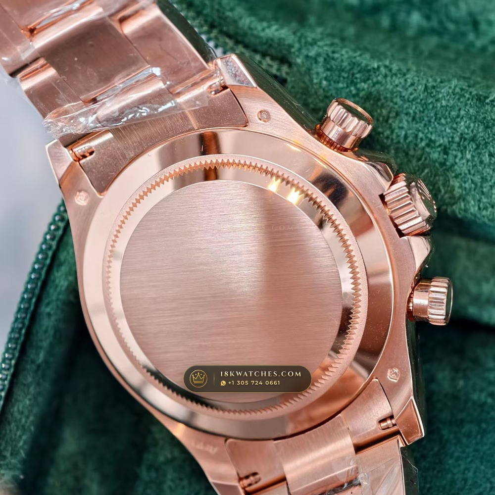 Rolex Cosmograph Daytona 18K Everose Gold Hand-Finished Buff Dial Deep Crystal Optics Ref. 116505 — Studio Gallery Plate VI in 18K Rose Gold Au750 (216.1g Verified Mass, Rolex Manufacture Cal. 4130 - 72h Power Reserve)