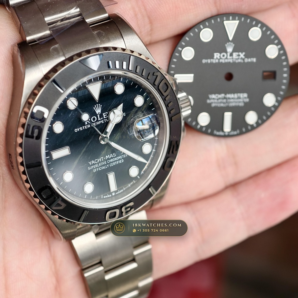Rolex Yacht-Master 42 RLX Titanium Falcon Eye Stone Dial Ref. 226627 — Studio Gallery Plate II in Grade 5 Titanium Monobloc (101.4g Verified Mass, Rolex Manufacture Cal. 3235 - 70h Power Reserve)