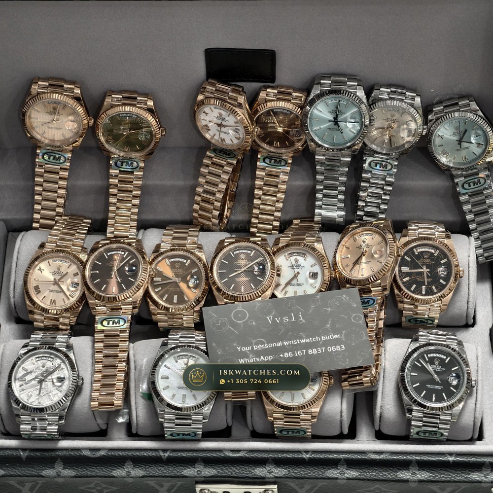 Rolex Day-Date 40 Iridescent Natural Mother-of-Pearl Dial 18K White Gold Ref. 228239 — Studio Gallery Plate XI in 18K White Gold Au750 (210.5g Verified Mass, Rolex Manufacture Cal. 3255 - 70h Power Reserve)