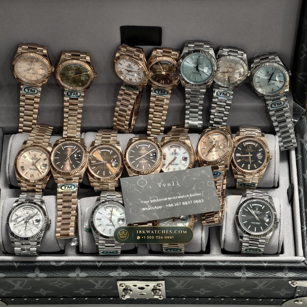 Rolex Day-Date 40 Eisenkiesel Natural Stone Dial 18K Everose Gold Ref. 228235 — Studio Gallery Plate X in 18K Rose Gold Au750 (210.4g Verified Mass, Rolex Manufacture Cal. 3255 - 70h Power Reserve)