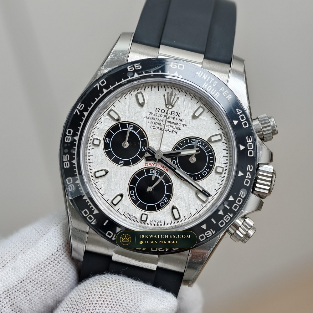 Rolex Cosmograph Daytona Gibeon Meteorite Dial 18K White Gold Ref. 116519LN — Studio Gallery Plate III in 18K White Gold Au750 (160.9g Verified Mass, Rolex Manufacture Cal. 4130 - 72h Power Reserve)