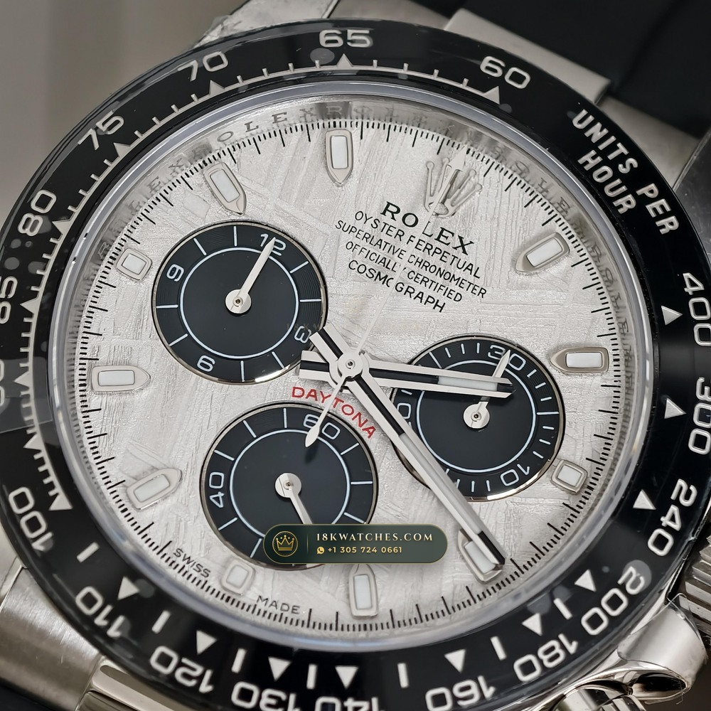 Rolex Cosmograph Daytona Gibeon Meteorite Dial 18K White Gold Ref. 116519LN — Studio Gallery Plate IV in 18K White Gold Au750 (160.9g Verified Mass, Rolex Manufacture Cal. 4130 - 72h Power Reserve)