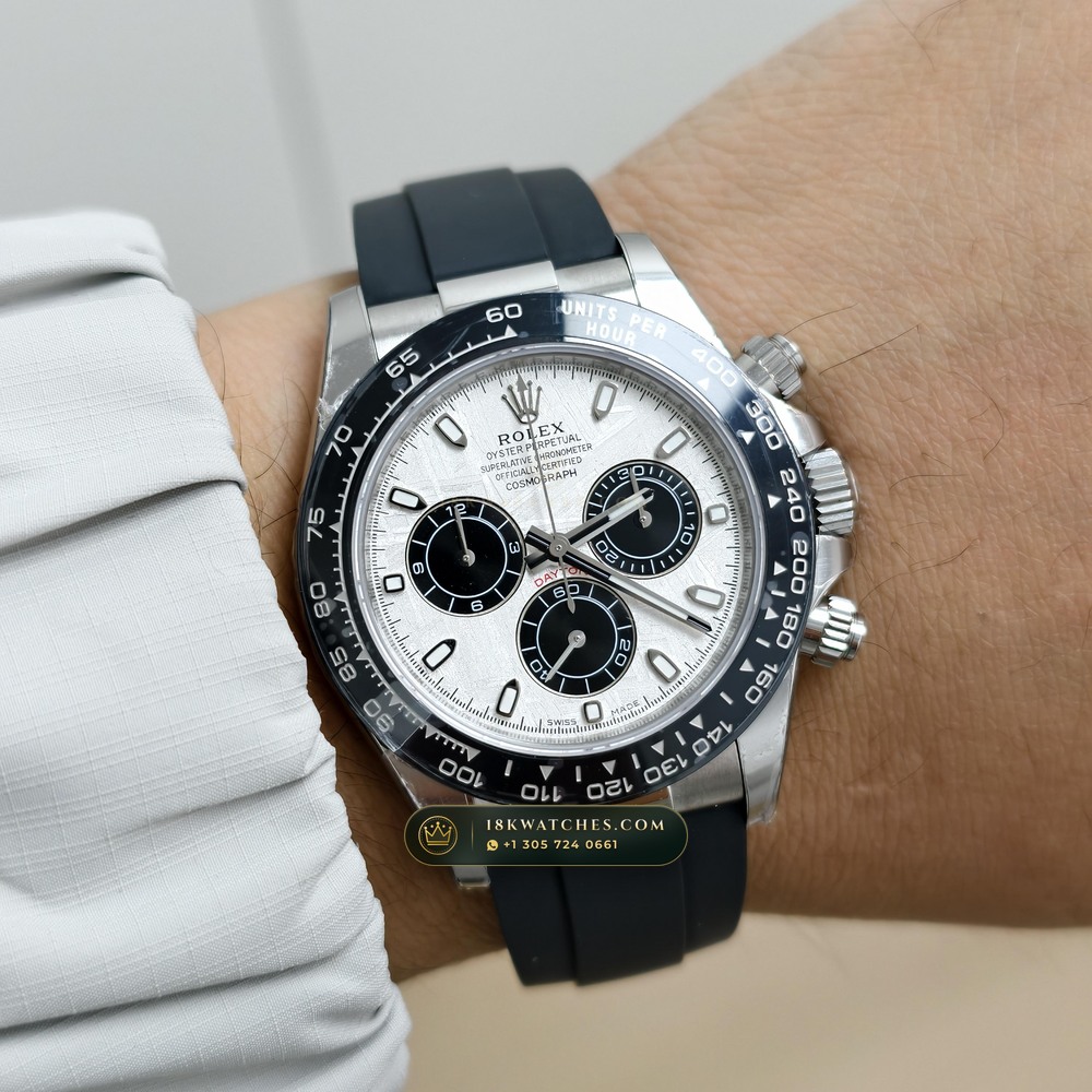 Rolex Cosmograph Daytona Gibeon Meteorite Dial 18K White Gold Ref. 116519LN — Studio Gallery Plate VIII in 18K White Gold Au750 (160.9g Verified Mass, Rolex Manufacture Cal. 4130 - 72h Power Reserve)