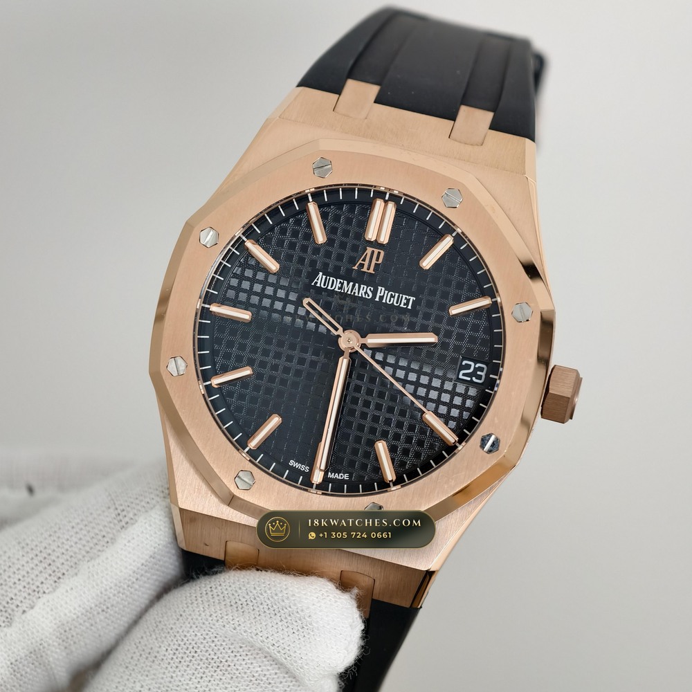Audemars Piguet Royal Oak Selfwinding 41mm 18K Rose Gold Ref. 15500OR.OO.D002CR.01 — Studio Gallery Plate III in 18K Rose Gold Au750 (138.6g Verified Mass, Audemars Piguet Cal. 4302 - 70h Power Reserve)