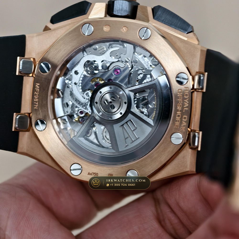 Audemars Piguet Royal Oak Offshore Selfwinding Chronograph 43mm 18K Rose Gold Ref. 26420RO.OO.A002CA.01 — Studio Gallery Plate VI in 18K Rose Gold Au750 (184.3g Verified Mass, Audemars Piguet Cal. 4401 Flyback Chronograph)
