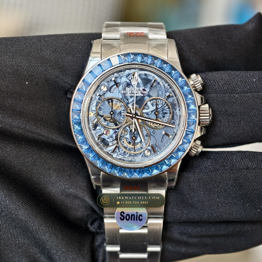 Rolex Cosmograph Daytona Artisans de Geneve Skeleton Edition Ice-Blue Sunray Dial Ref. 116500LN