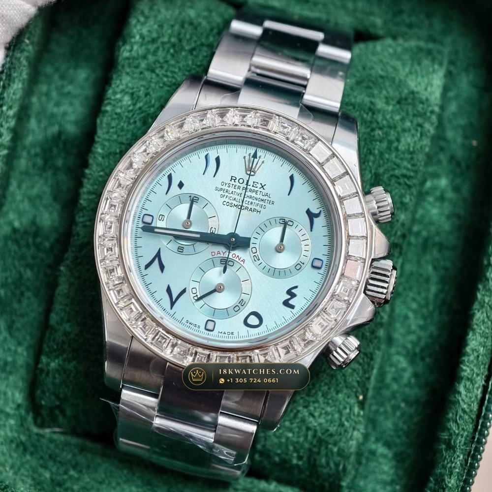 Rolex Cosmograph Daytona Diamond-Set Bezel 950 Platinum Ref. 116576TBR — Studio Gallery Plate II in 950 Platinum Pt950 (282.1g Verified Mass, Rolex Manufacture Cal. 4130 - 72h Power Reserve)