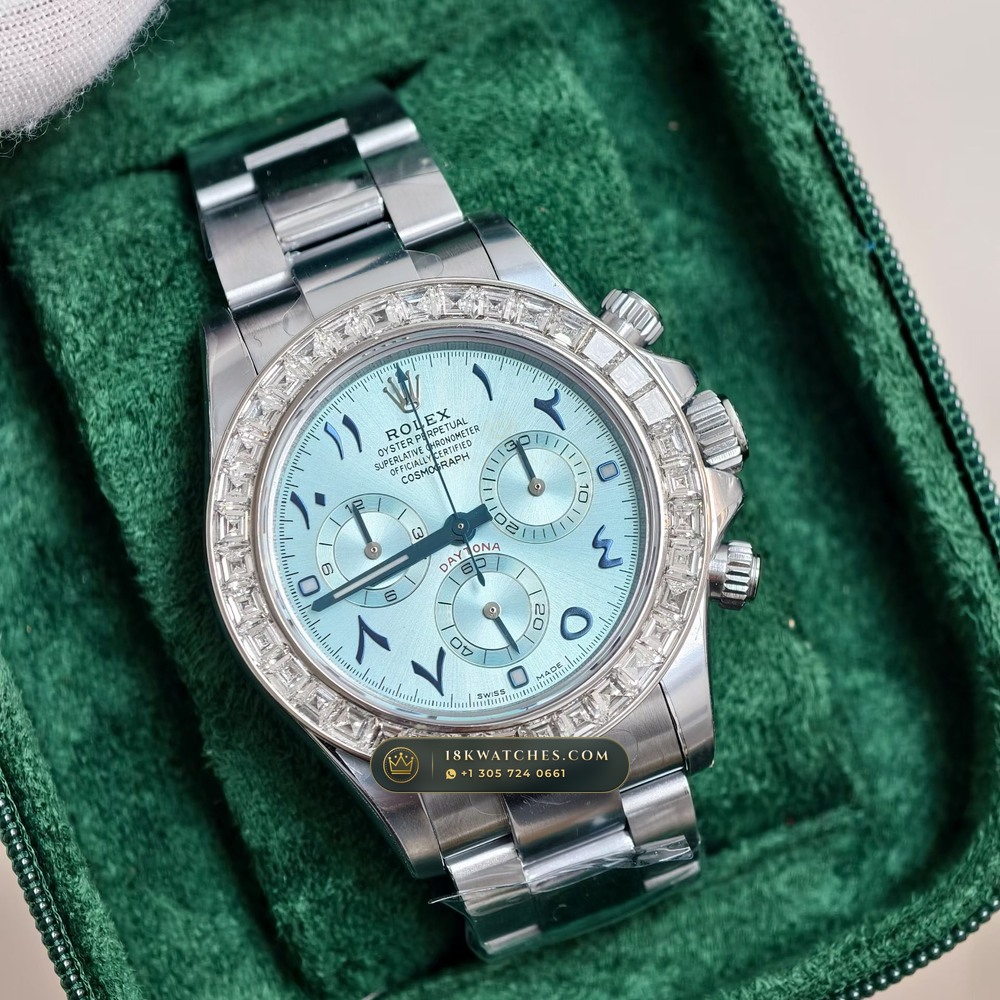 Rolex Cosmograph Daytona Diamond-Set Bezel 950 Platinum Ref. 116576TBR — Studio Gallery Plate III in 950 Platinum Pt950 (282.1g Verified Mass, Rolex Manufacture Cal. 4130 - 72h Power Reserve)