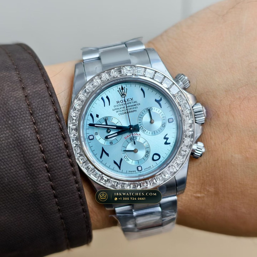 Rolex Cosmograph Daytona Diamond-Set Bezel 950 Platinum Ref. 116576TBR — Studio Gallery Plate VII in 950 Platinum Pt950 (282.1g Verified Mass, Rolex Manufacture Cal. 4130 - 72h Power Reserve)